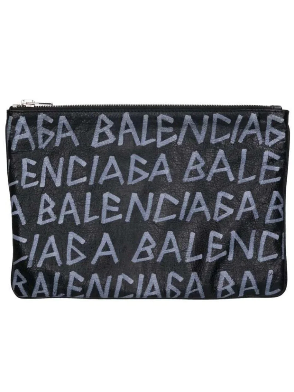 Balenciaga Carry Clip Graphic Logo Print Clutch